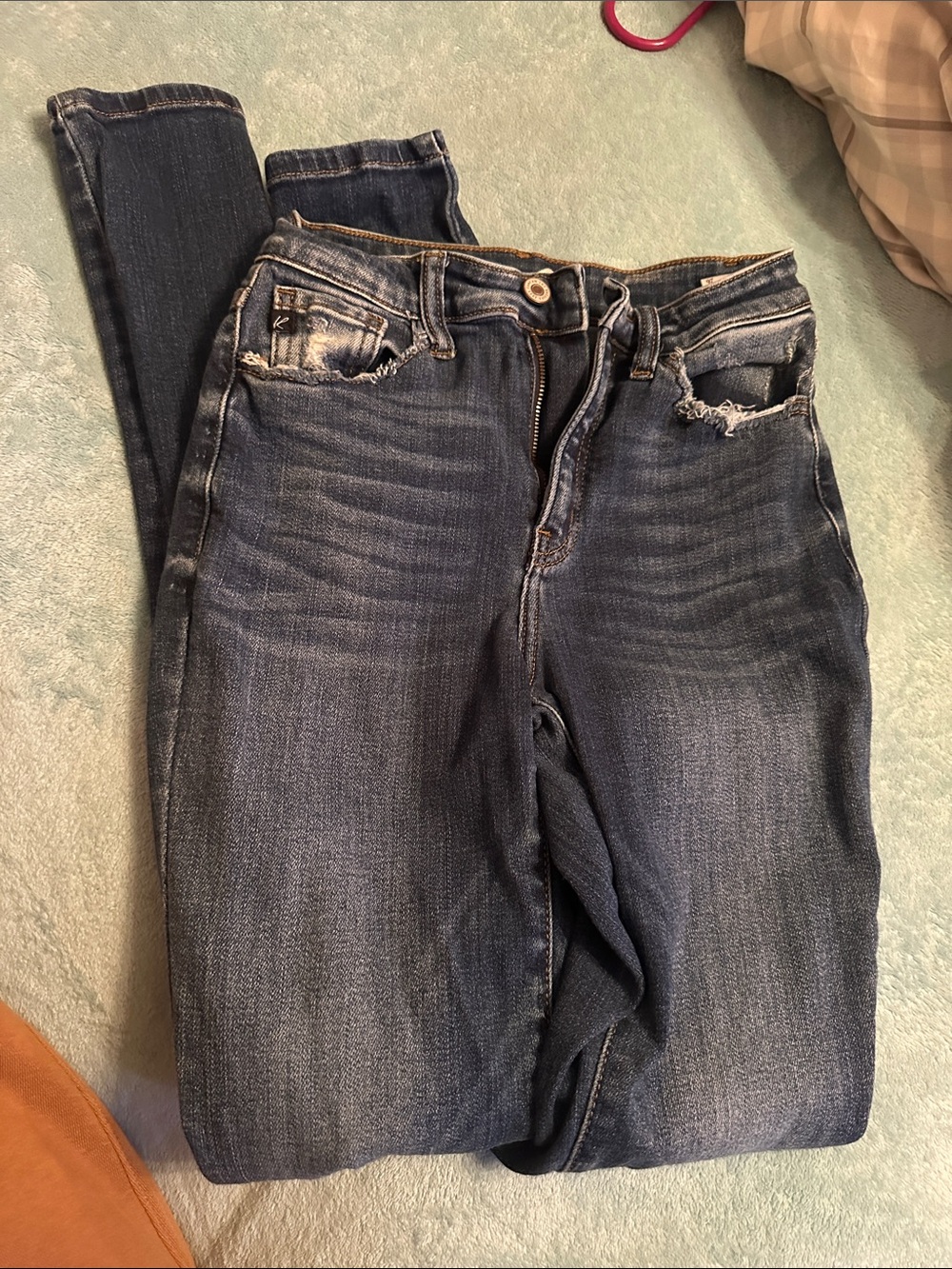KanCan Dark Wash Distressed Skinny Jeans